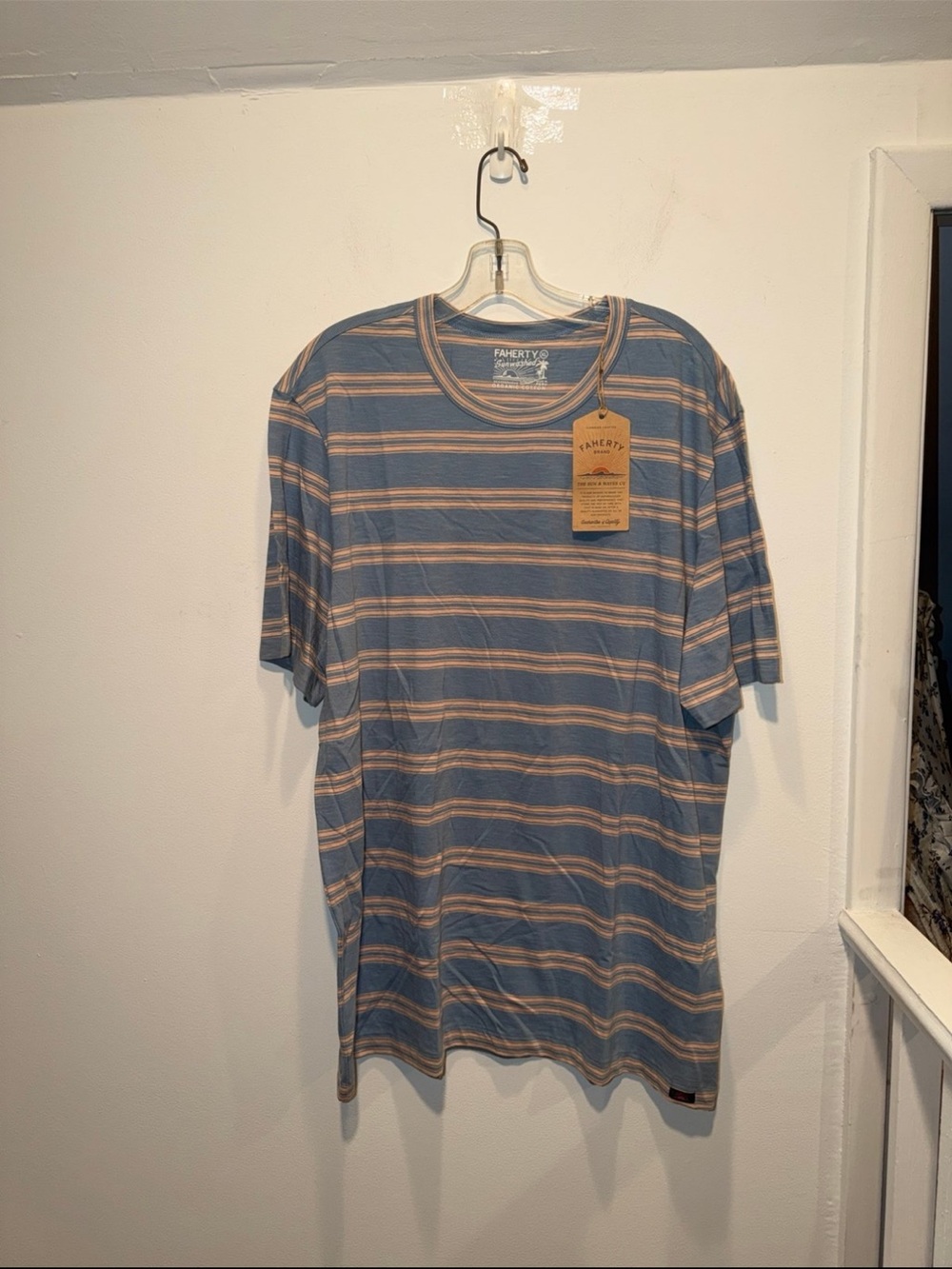 Faherty Sunwashed Regenerative Cotton Mens Shirt. Size XL (NWTS)